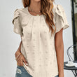 Women Round Neck Solid Color Casual Short Sleeves Tshirt