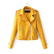 Fashion PU Leather Jacket Women Zipper Casual Slimming Jacket Coat