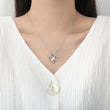 Double Heart Rhinestone Necklace