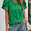 Women Round Neck Solid Color Casual Short Sleeves Tshirt