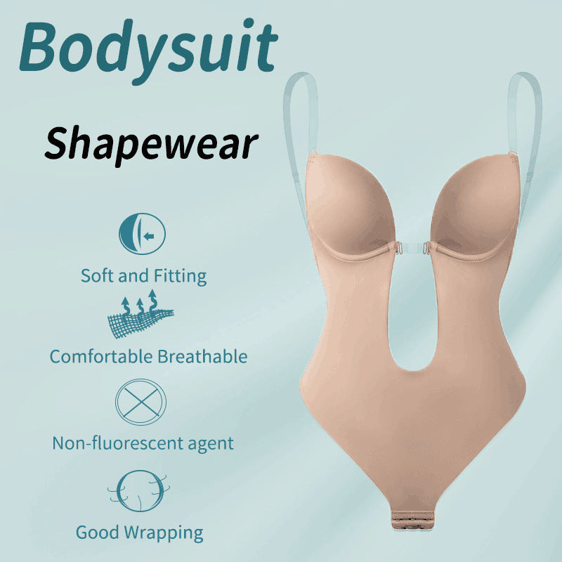 Bodysuit Shapewear Deep V-Neck Backless U Plunge Waist Trainer – majexic.co. uk