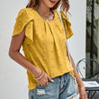 Women Round Neck Solid Color Casual Short Sleeves Tshirt