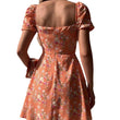 Women Off Shoulder Flower Print Mini Dress