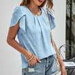 Women Round Neck Solid Color Casual Short Sleeves Tshirt