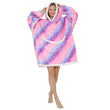 Women Kids Printing Hoodie Warm Fleece Blanket