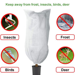 Plant Covers Freeze Protection Reusable Plant Protector Bag Drawstring